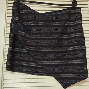 SHEIN - (Plus-Size) Striped Ruched Side Wrap Hem Skirt